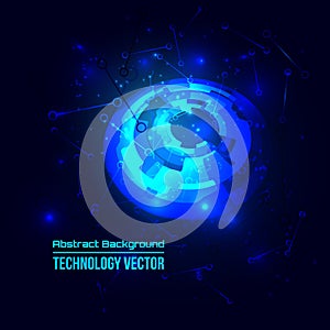 Abstract techno background for futuristic high tech design - vector