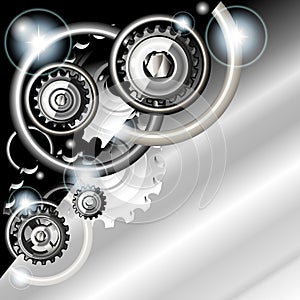 Abstract techno background with gears