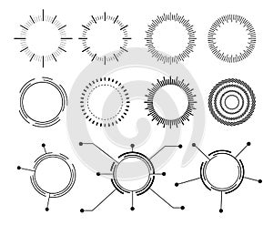 Abstract techno circle. Vector set  icons