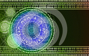 Abstract technogenic pattern with geometric shapes