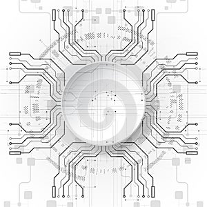 Abstract technological background concept with various technology elements. illustration Vector