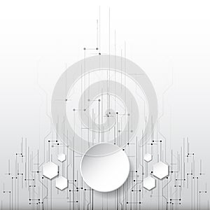 Abstract technological background concept with various technology elements. illustration Vector