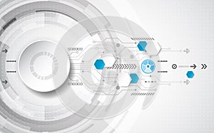 Abstract technological background concept with various technology elements. illustration Vector