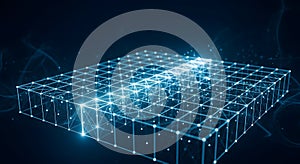 Abstract Digital Network Grid Background