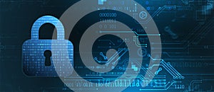 Abstract technological background on the topic of information security.