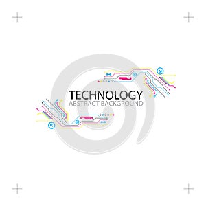 Abstract technological background with various elements. CMYK co