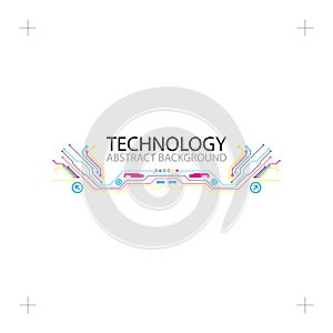 Abstract technological background with various elements. CMYK co