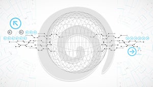 Abstract technological background with various elements