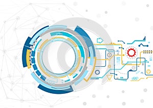 Abstract technological background with various technological elements. Structure pattern technology backdrop. Vector illustrator