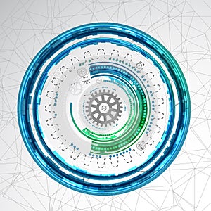 Abstract technological background with various elements