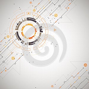 Abstract technological background with various technological elements. Structure pattern technology backdrop. Vector