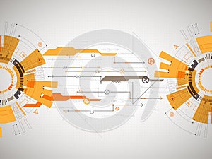 Abstract technological background with various technological elements. Structure pattern technology backdrop. Vector