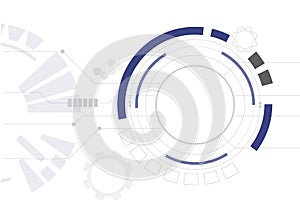 Abstract technological background with various technological elements.