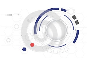 Abstract technological background with various technological elements.