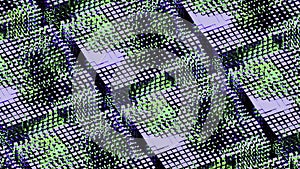 Abstract technological background with the visualization of artificial intelligence working process. Design. Animated