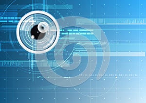 Abstract technological eye scanning hud security identify vector