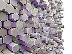 Abstract technological hexagonal background. 3D render