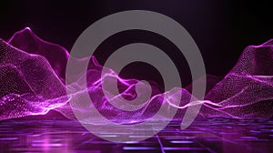 Abstract technological landscape generating data visualization wave