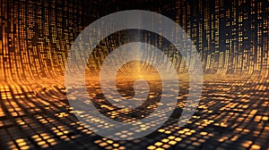 An abstract technological perspective on the background of binary code. Digital binary data created with Generative AI