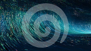 An abstract technological perspective on the background of binary code. Digital binary data created with Generative AI