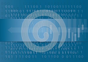 Abstract technology arrow icon and computer code programming coding hacker concept background