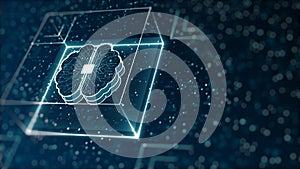Abstract technology artificial intelligence AI digital binary data and big data concept