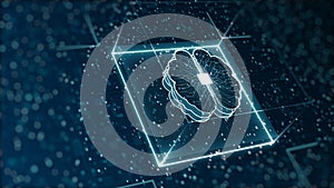 Abstract technology artificial intelligence AI digital binary data and big data concept