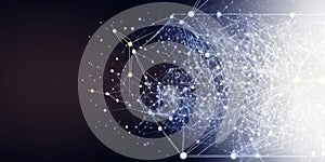 Abstract Technology Backgound with Particles Connections for Internet of Things (IoT) Communication