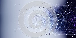 Abstract Technology Backgound with Particles Connections for Internet of Things (IoT) Communication