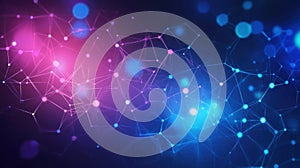 Abstract technology background. Big data visualization. Network connection structure. 3D rendering