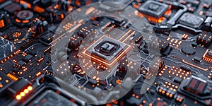 Abstract technology background with binary code, 3d rendering toned image - Ai Generated