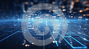 Abstract technology background with binary code. Data concept. 3D Rendering Generative AI