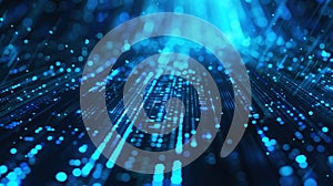 Abstract technology background. Binary code matrix. Business inteligence technology background