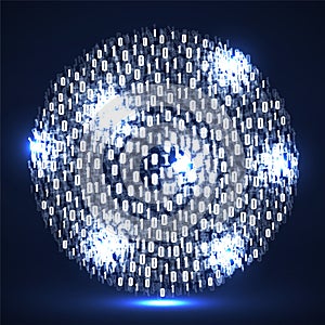 Abstract technology background with binary computer code