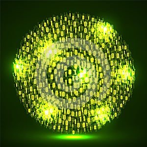 Abstract technology background with binary computer code