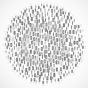 Abstract technology background with binary computer code in circle shape