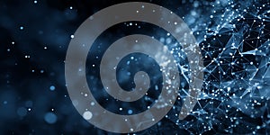 Abstract Technology Background of Blue Network Connections and Plexus Lines