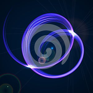 Abstract technology background with blue spiral shape.