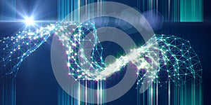 Abstract technology background with  blurred lines and  linse effects.  Futuristic internet and connection concept.  Artificial