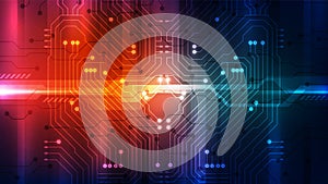 Abstract technology background. Circuit board, high computer technology. Vector illustration