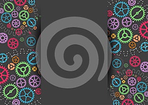 Abstract technology background with colorful gears.