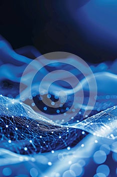 Abstract technology background connecting data points forming a cyber security network