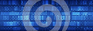 Abstract technology background consisting of binary code. A futuristic binary data stream Filtering machine algorithms. Database