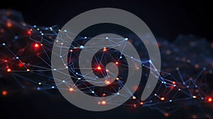 Abstract technology background. 3D rendering. Network connection structure. illustration. Generative AI