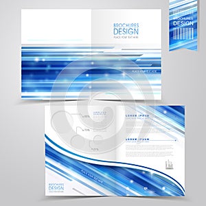 Abstract technology background design for half-fold brochure