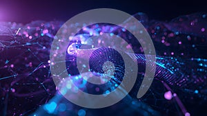 Abstract technology background displaying the digital data stream network