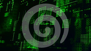 Abstract technology background.Futuristic matrix particles. Big data digital code. 3d.