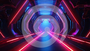 Abstract technology background - futuristic sci fi styles with pink and blue ligth effects