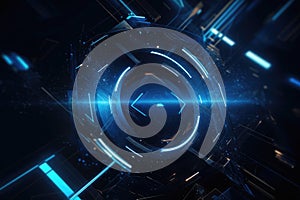 Abstract technology background futuristic user interface. Generative AI
