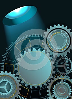 Abstract technology background with gears.